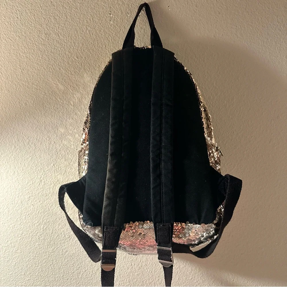 MalPolc Rose Gold Silver Sequin Backpack